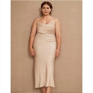 BHLDN Cali Satin Charmeuse  Midi Dress